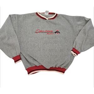 League City Ohio State Buckeyes Gray Sweatshirt Mens Large Red Trim Crewneck